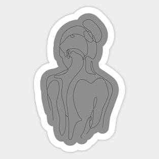 myself in abstract (white only) Sticker